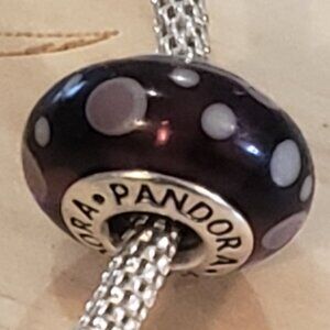 Pandora, Purple Bubbles Glass Murano Glass Charm, Retired